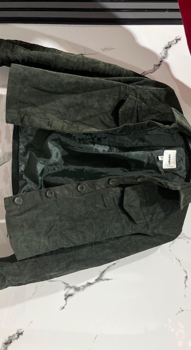 Koton Düğmeli Kadife Mini Ceket - Görsel 3