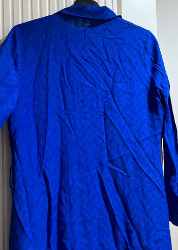 Mavi Uzun Kesim Kadın Tunik - Görsel 5