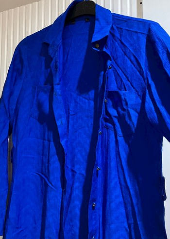 Mavi Uzun Kesim Kadın Tunik - Görsel 3