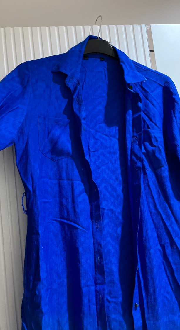 Mavi Uzun Kesim Kadın Tunik - Görsel 2