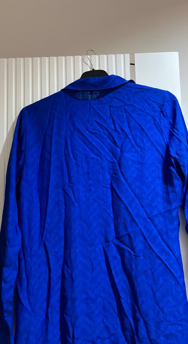 Mavi Uzun Kesim Kadın Tunik - Görsel 4