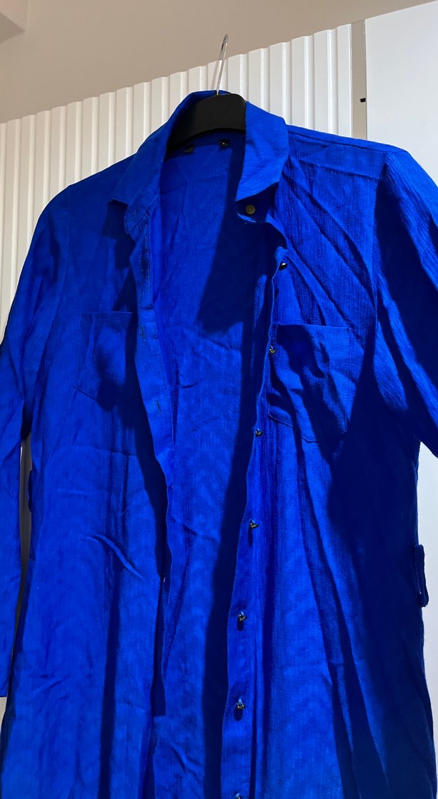 Mavi Uzun Kesim Kadın Tunik - Görsel 3