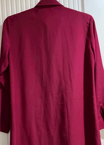 Uzun Kollu  Vişne Çürüğü Nakışlı Bohem Gömlek Tunik - Görsel 3