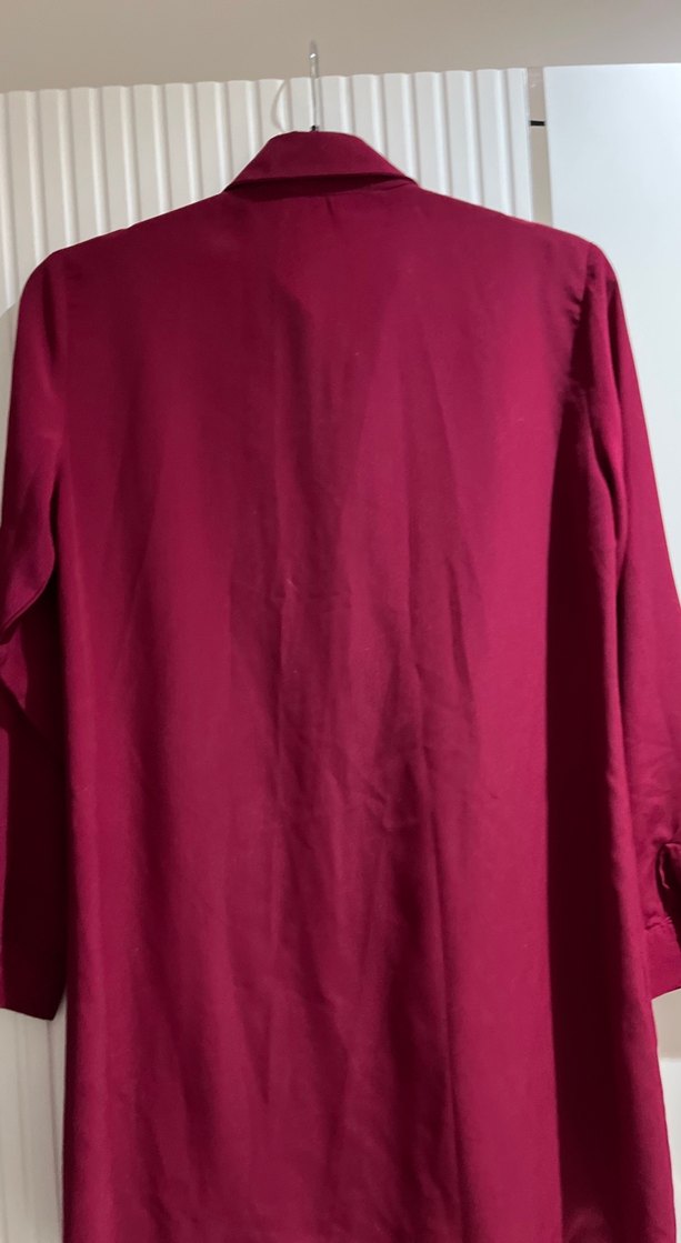 Uzun Kollu  Vişne Çürüğü Nakışlı Bohem Gömlek Tunik - Görsel 3