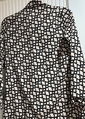 Düğmeli, Uzun Kollu, Geometrik Desenli Kadın Tunik - Görsel 5