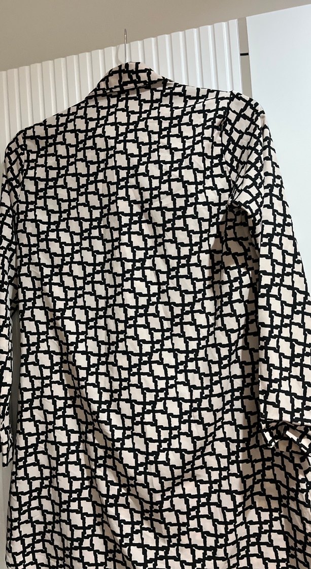 Düğmeli, Uzun Kollu, Geometrik Desenli Kadın Tunik - Görsel 5