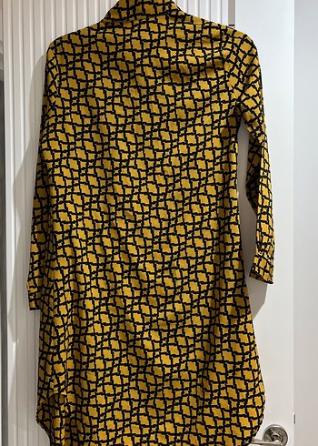 Sarı Desenli Uzun Kollu Gömlek Tunik - Görsel 5