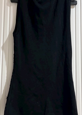 Siyah Sıfır Kollu Paletli Bluz - Görsel 4