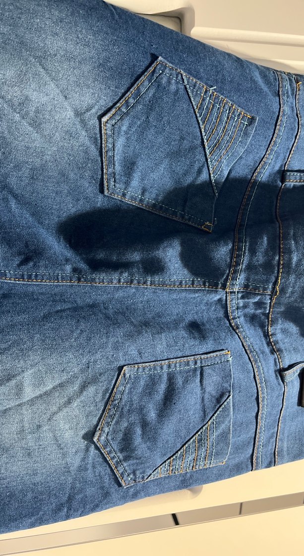 Düğmeli Mavi Kot Etek - Görsel 5