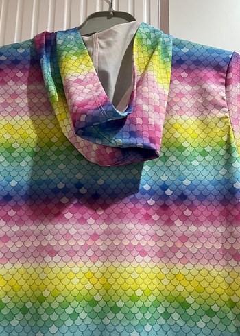 Lcw Kız Çocuk Kapüşonlu Renkli Fermuarlı Ceket - Görsel 6