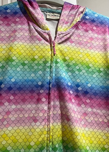 Lcw Kız Çocuk Kapüşonlu Renkli Fermuarlı Ceket - Görsel 3