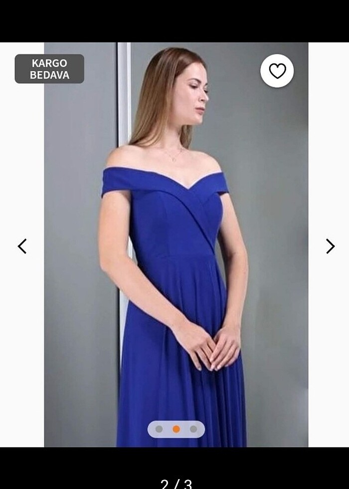 Su yeşili uzun abiye elbise - Görsel 2