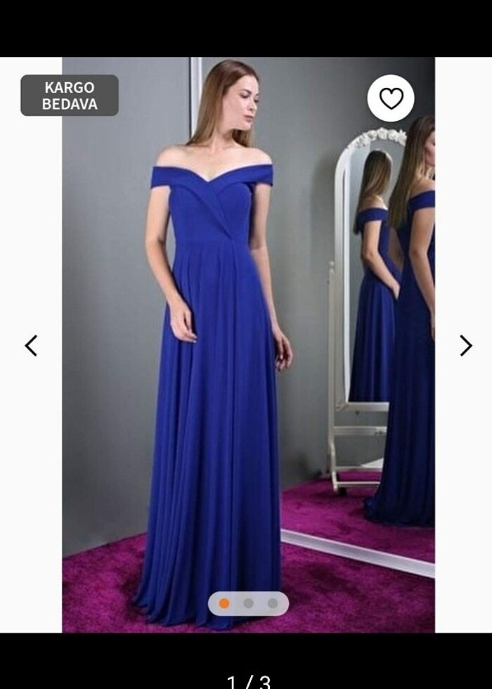 Su yeşili uzun abiye elbise - Görsel 3