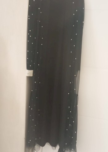 Uzun Siyah Gotik Drapeli Kadın Elbise