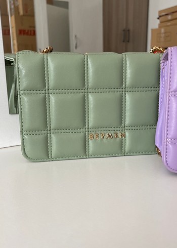 Beymen Pastel Mor Kareli Kadın Omuz Çantası