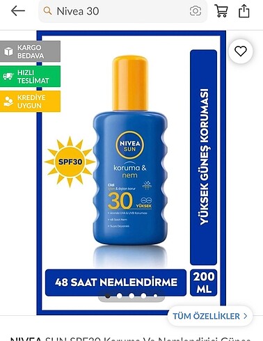 Nivea Nıvea güneş kremi
