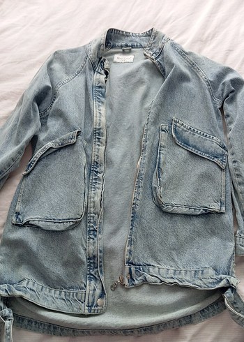 diğer Beden mavi Renk Düğmeli Gri Kadın Denim Ceket