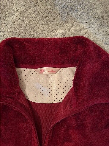 xl Beden bordo Renk Peluş hırka