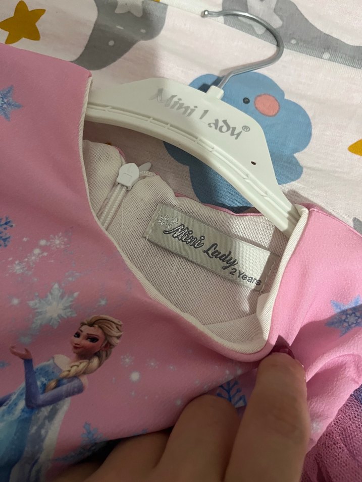 Pembe Baskılı Kız Çocuk Elbisesi - Görsel 2