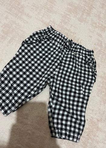 Erkek Çocuk Siyah Kareli Bol Kesim Pamuk Pantolon - Görsel 2