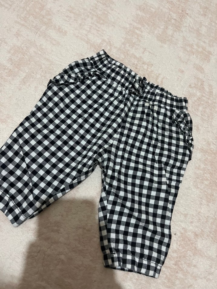 Erkek Çocuk Siyah Kareli Bol Kesim Pamuk Pantolon - Görsel 2