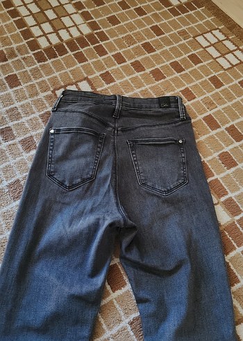 s Beden gri Renk Gri Kadın Regular Fit Denim Pantolon
