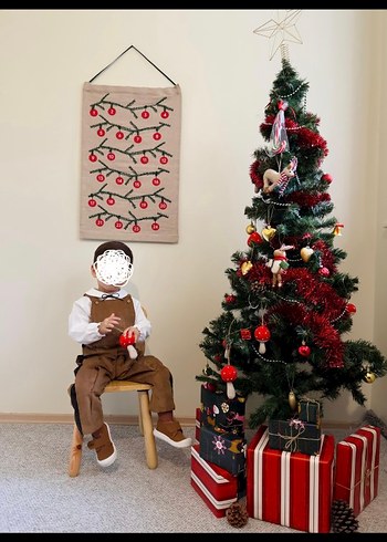 Kahverengi Çocuk Salopet Tulum ve Bebe Yaka Beyaz Gömlek - Görsel 2