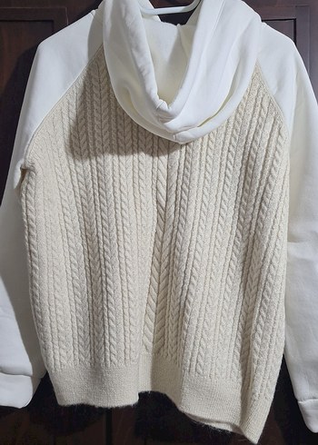 Kadın Bej Örgü Triko Sweatshirt - Görsel 3