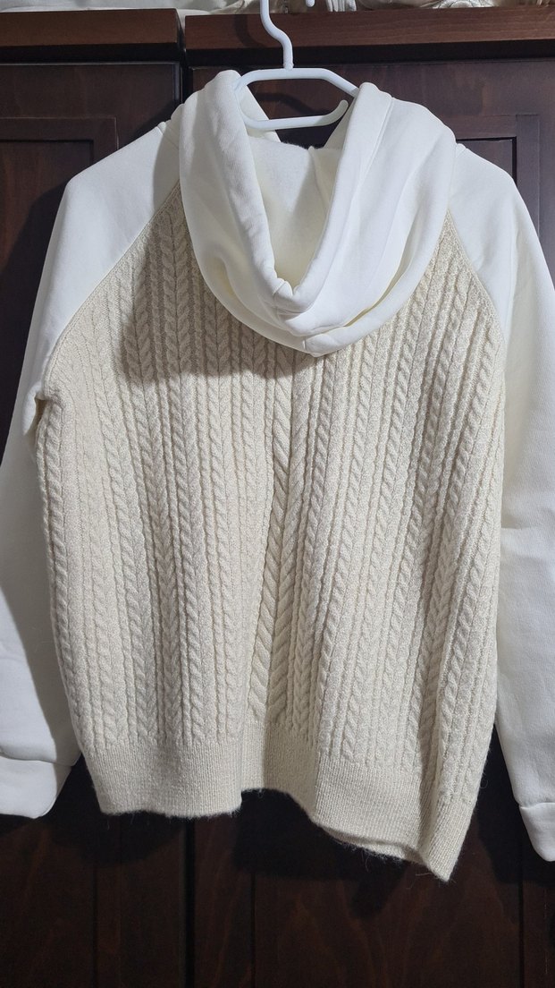 Kadın Bej Örgü Triko Sweatshirt - Görsel 3