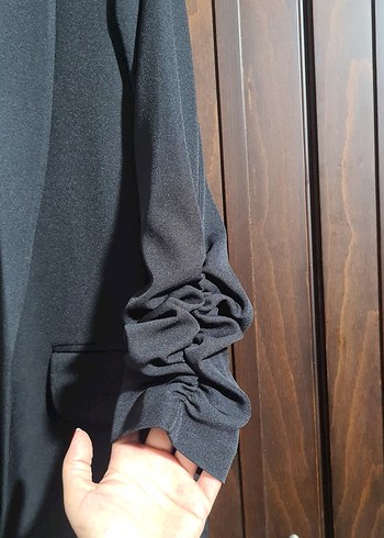 Düğmeli Siyah Kadın Blazer Ceket - Görsel 3