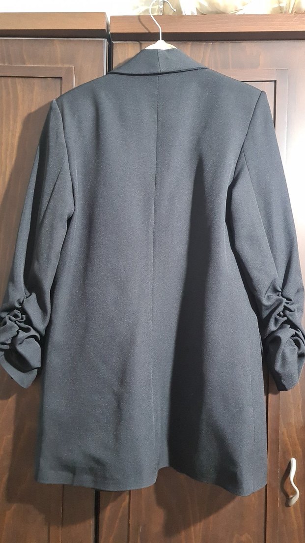 Düğmeli Siyah Kadın Blazer Ceket - Görsel 4