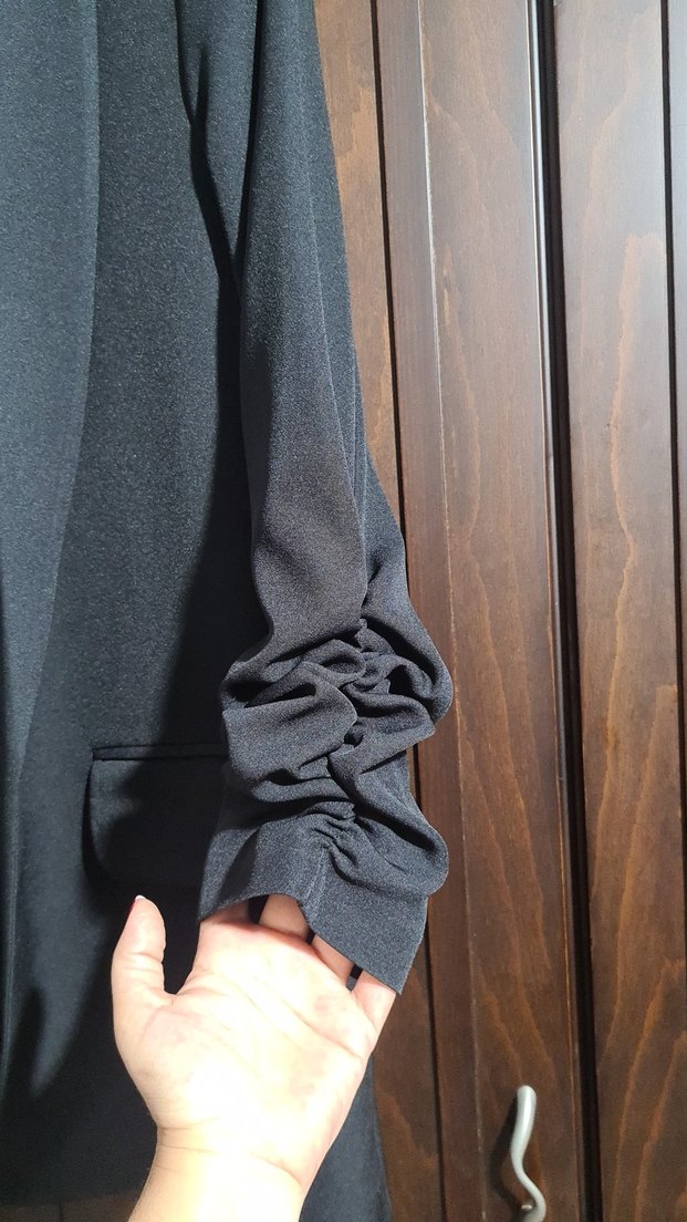 Düğmeli Siyah Kadın Blazer Ceket - Görsel 3