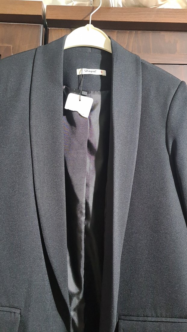 Düğmeli Siyah Kadın Blazer Ceket - Görsel 2