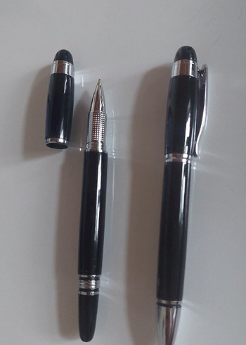 Parlak Siyah İkili Tükenmez ve Dolma Kalem - Görsel 2
