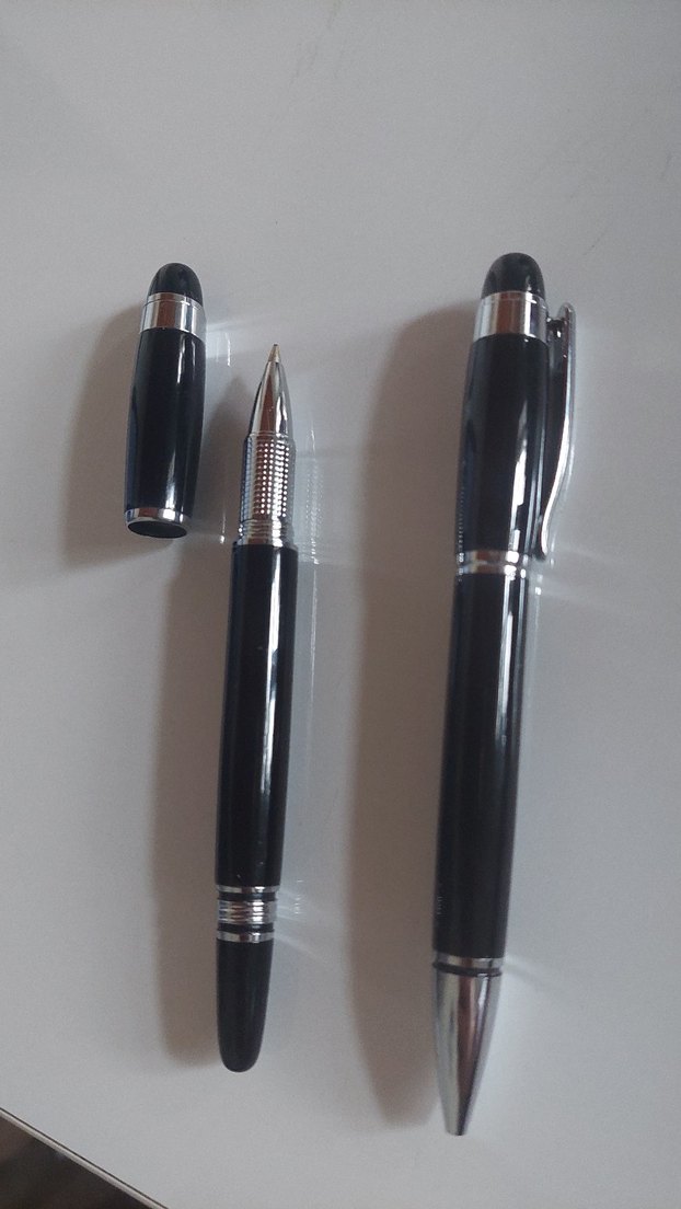 Parlak Siyah İkili Tükenmez ve Dolma Kalem - Görsel 2