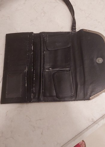 Kroko Desenli Siyah Deri Kadın Portföy Çanta - Görsel 7