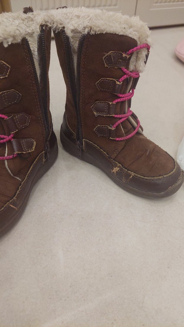 Kız Çocuk Kahverengi Kürklü Süet Bot 28 numara - Görsel 3