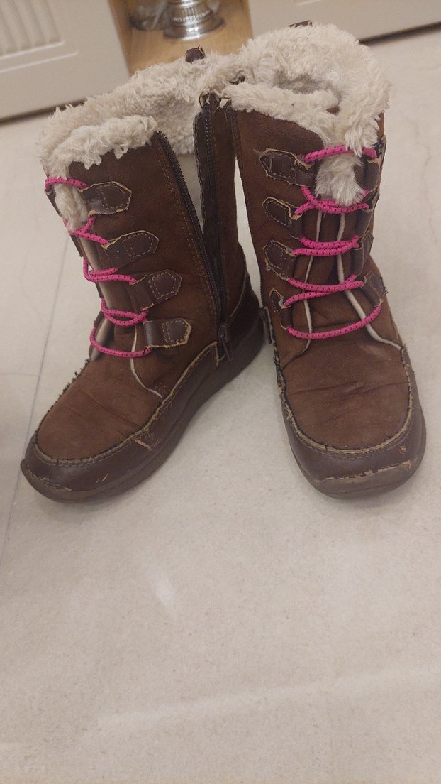 Kız Çocuk Kahverengi Kürklü Süet Bot 28 numara - Görsel 2