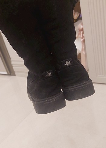 Siyah Süet Kürklü  Dolgu Topuk kiz cocuk Bot 32 numara - Görsel 3