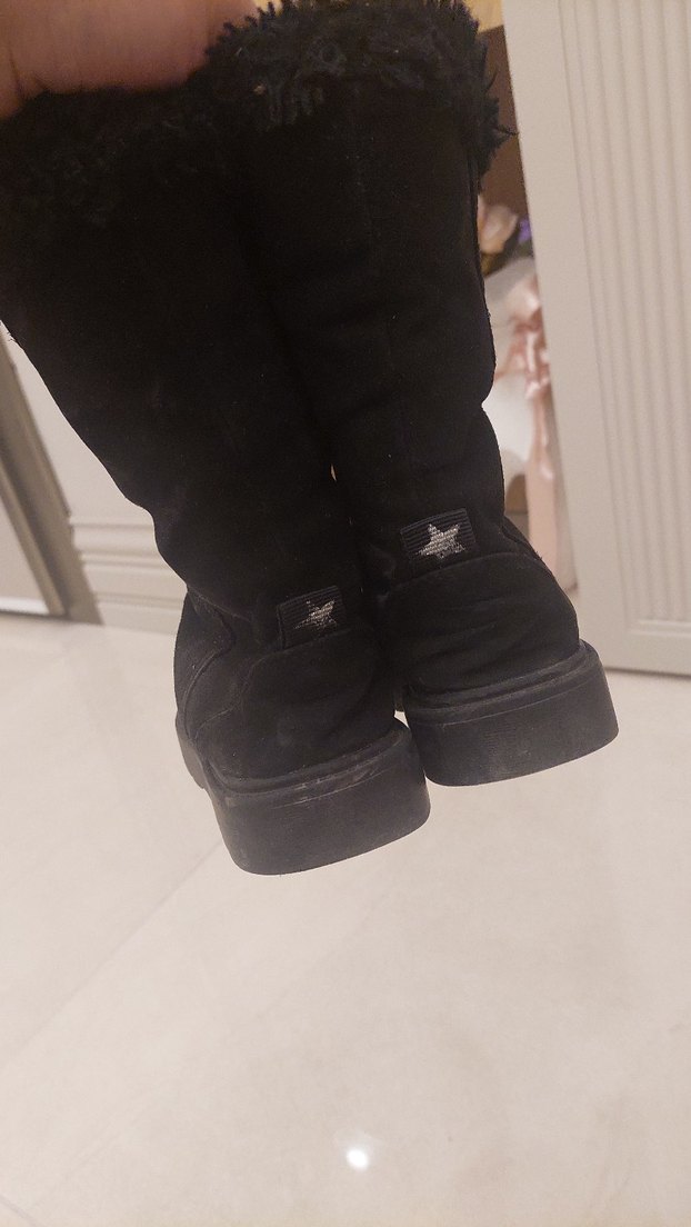 Siyah Süet Kürklü  Dolgu Topuk kiz cocuk Bot 32 numara - Görsel 3