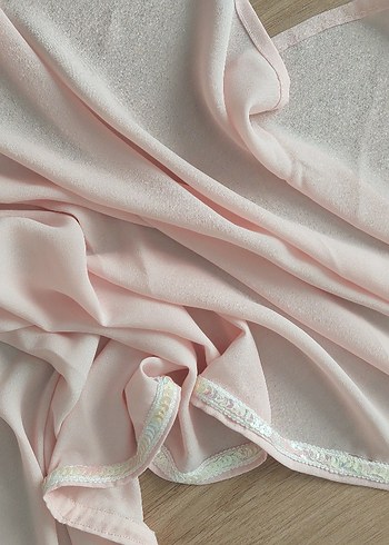 Pembe Bohem Drapeli Kadın Şal krep kumaş - Görsel 4