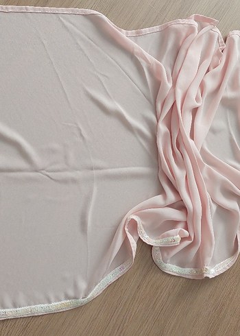 Pembe Bohem Drapeli Kadın Şal krep kumaş - Görsel 3