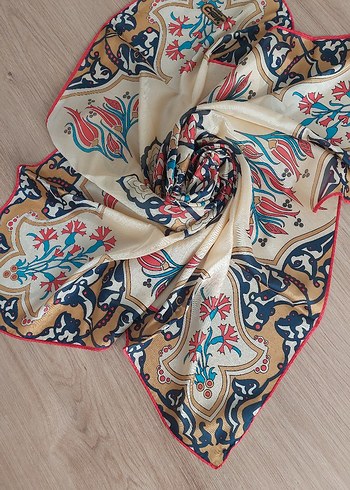 Bohem Çok Renkli hakiki İpek eşarp - Görsel 2