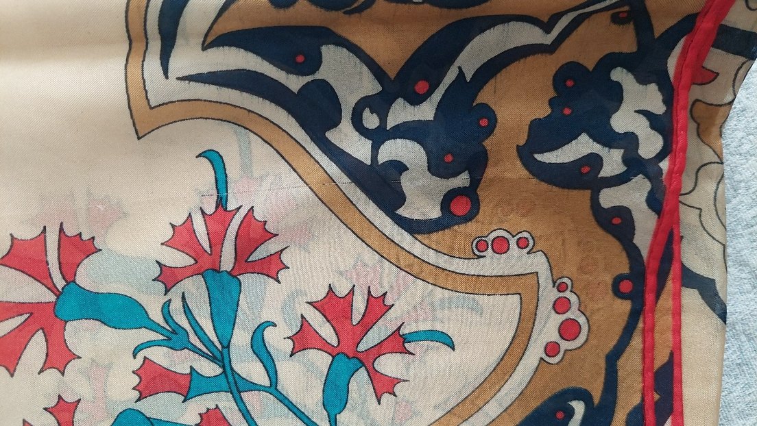 Bohem Çok Renkli hakiki İpek eşarp - Görsel 3