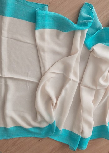 Turkuaz Detaylı Kadın pamuklu şal - Görsel 2