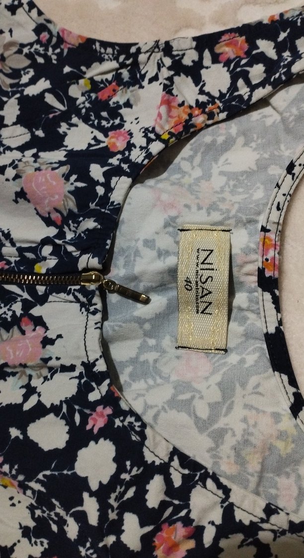 V Yaka Fermuarlı Midi Bohem Elbise - Görsel 2