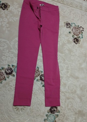 Pembe Kadın Normal Boy Kumaş Pantolon - Görsel 5