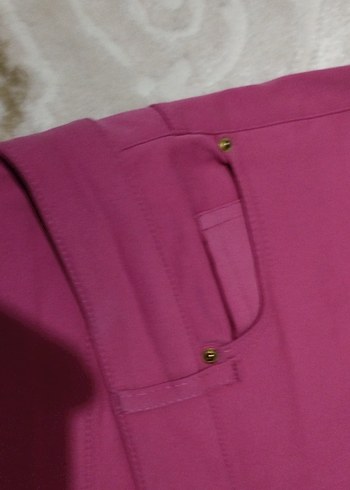 Pembe Kadın Normal Boy Kumaş Pantolon - Görsel 4