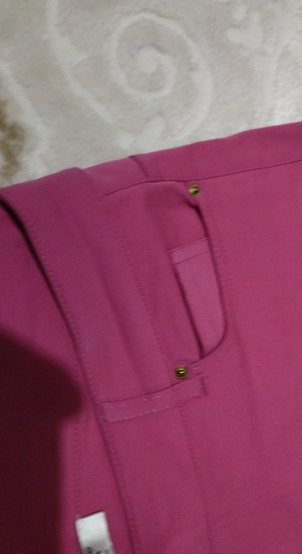 Pembe Kadın Normal Boy Kumaş Pantolon - Görsel 4