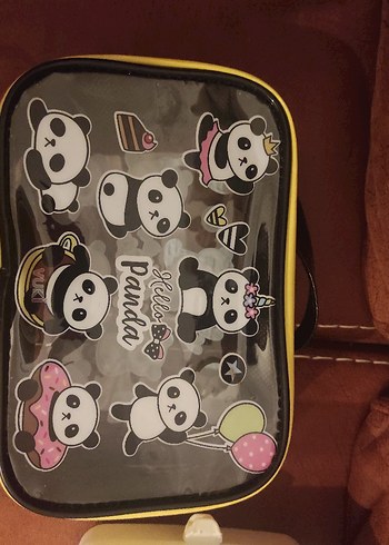 Sarı Panda Desenli Çocuk Okul Çantası